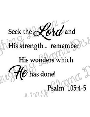 the more you search His face, the more you see....  Seek the Lord and His Strength.  Seek His Face Continually.